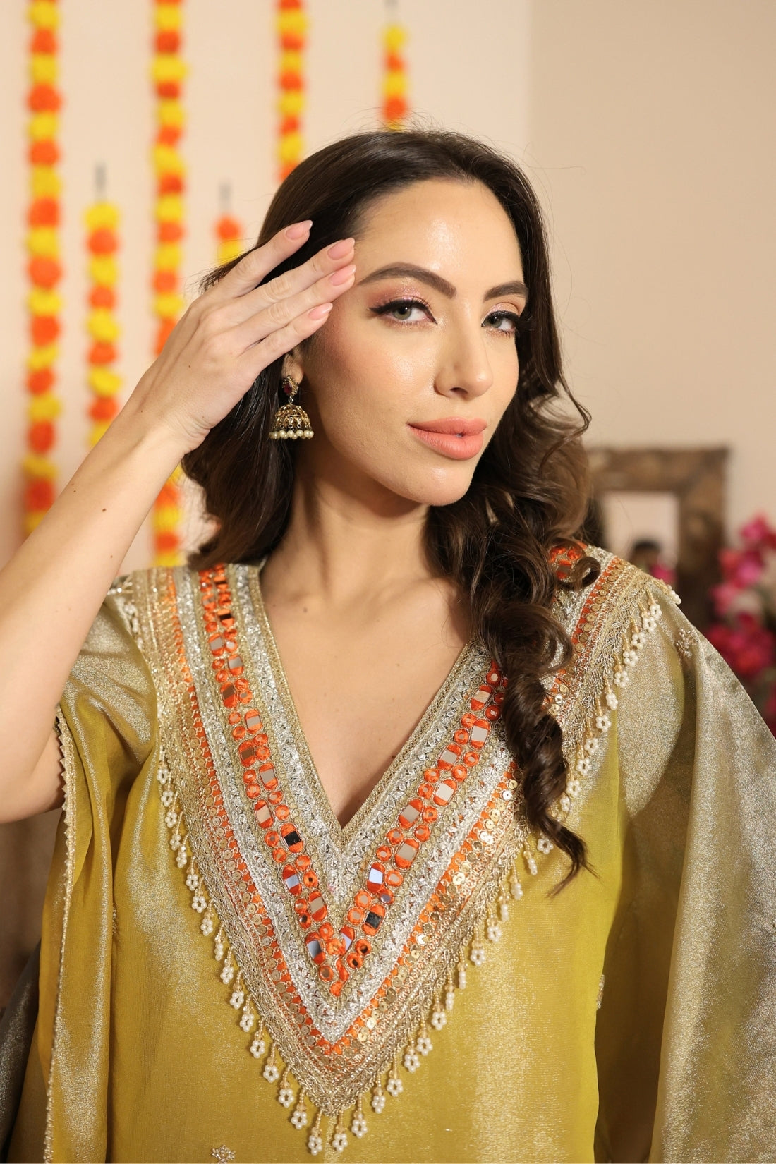 Shimmer Tissue Kaftan Set