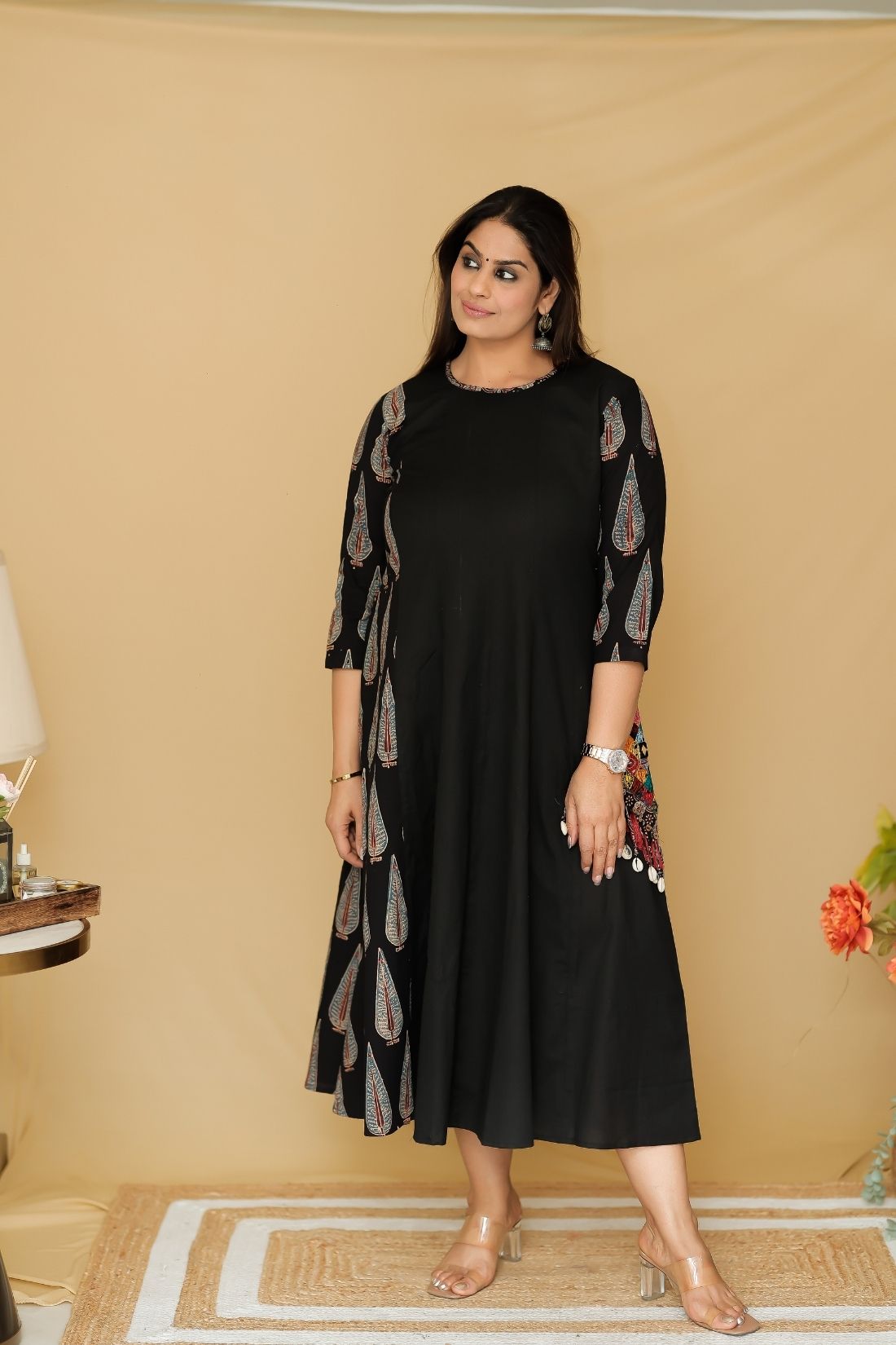 LINEN AJRAKH DRESS