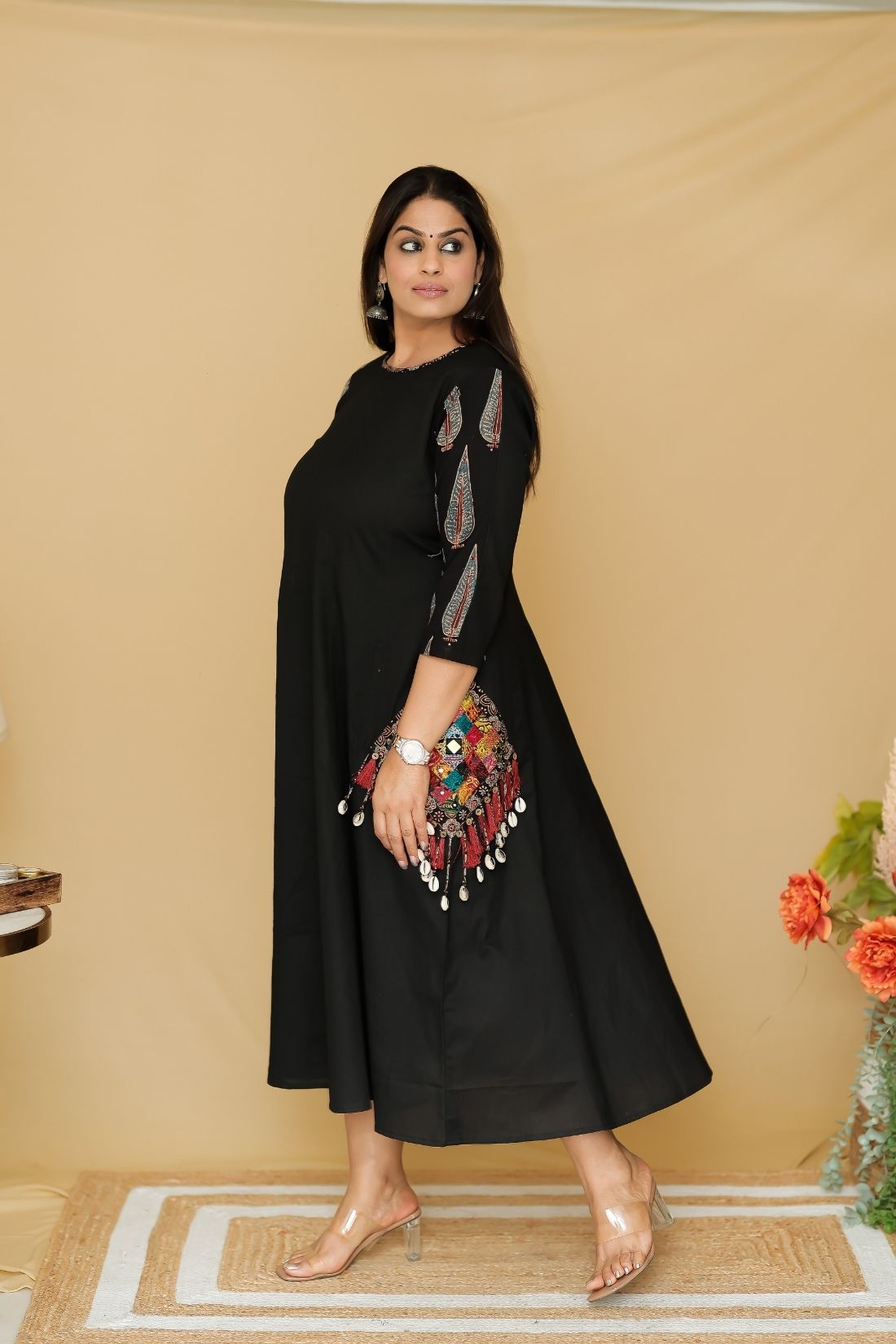 LINEN AJRAKH DRESS