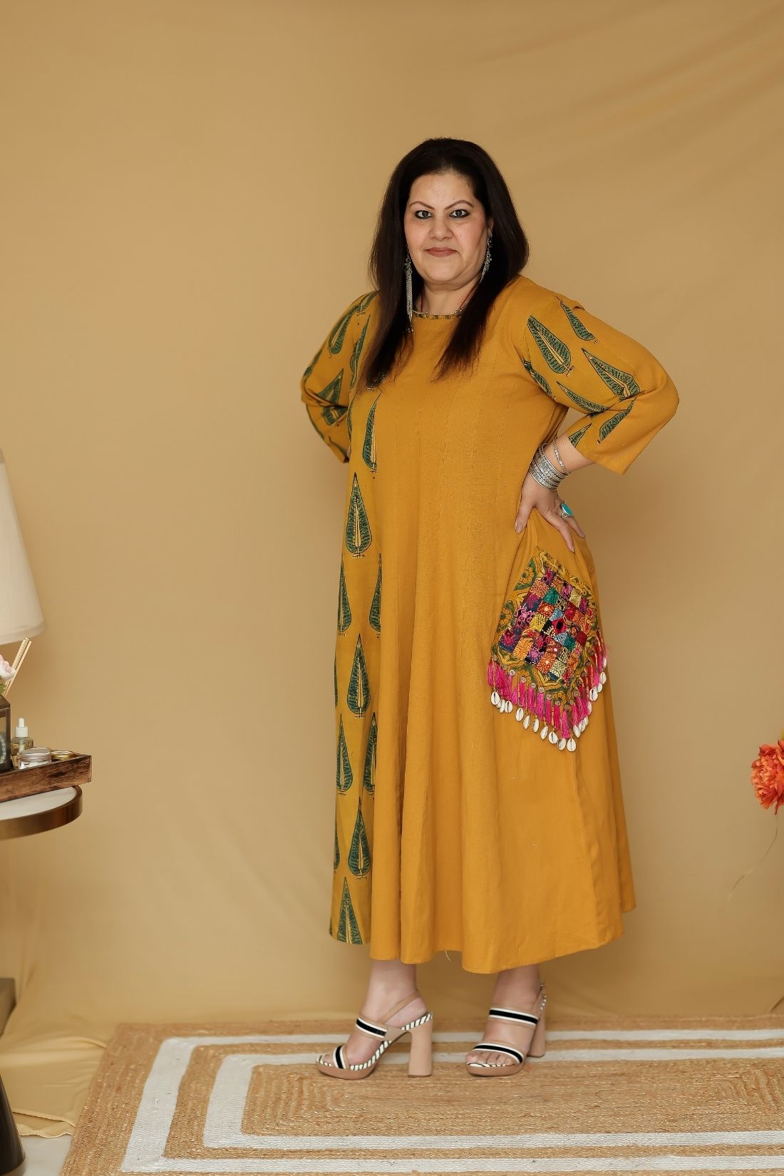 LINEN AJRAKH DRESS II