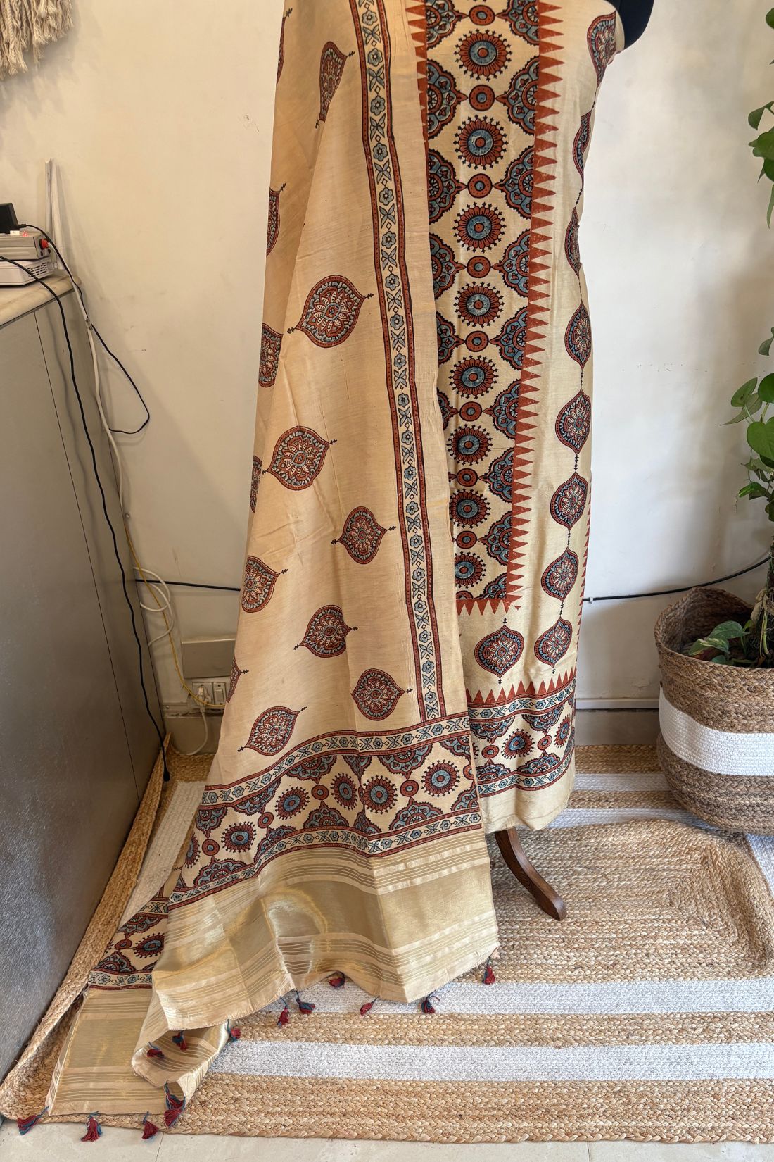 CHANDERI AJRAKH SUIT