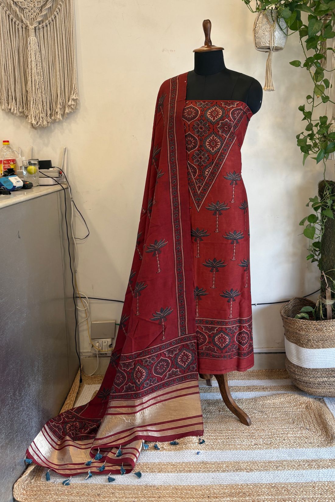 CHANDERI AJRAKH SUIT