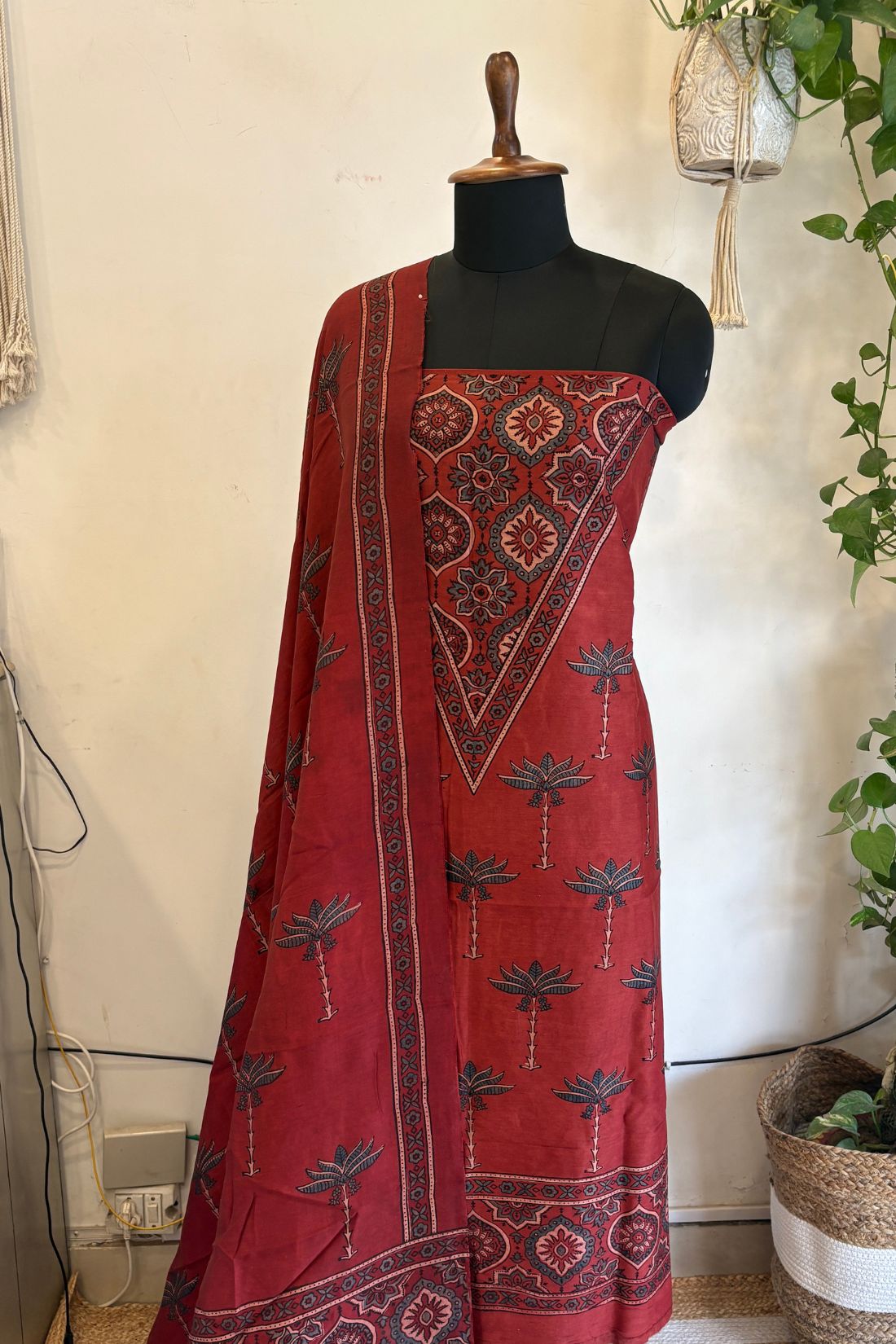 CHANDERI AJRAKH SUIT
