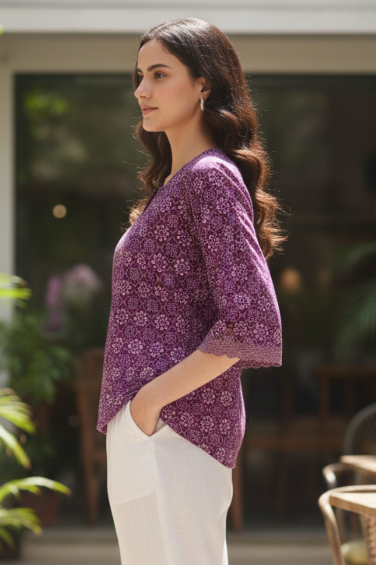 HAND BLOCK PRINTED SHIRT (PURPLE)