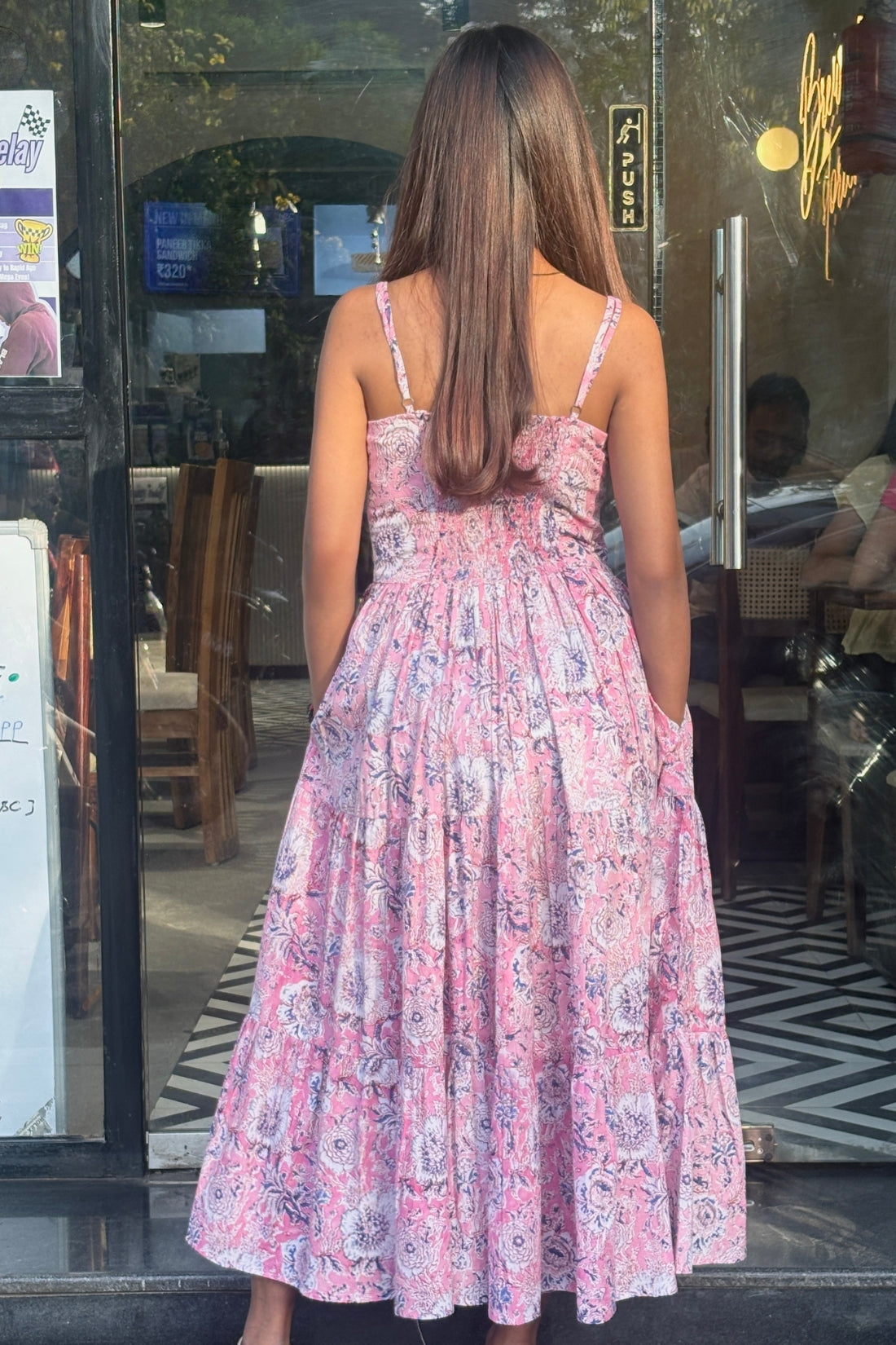 COTTON THREE-TIERED DRESS