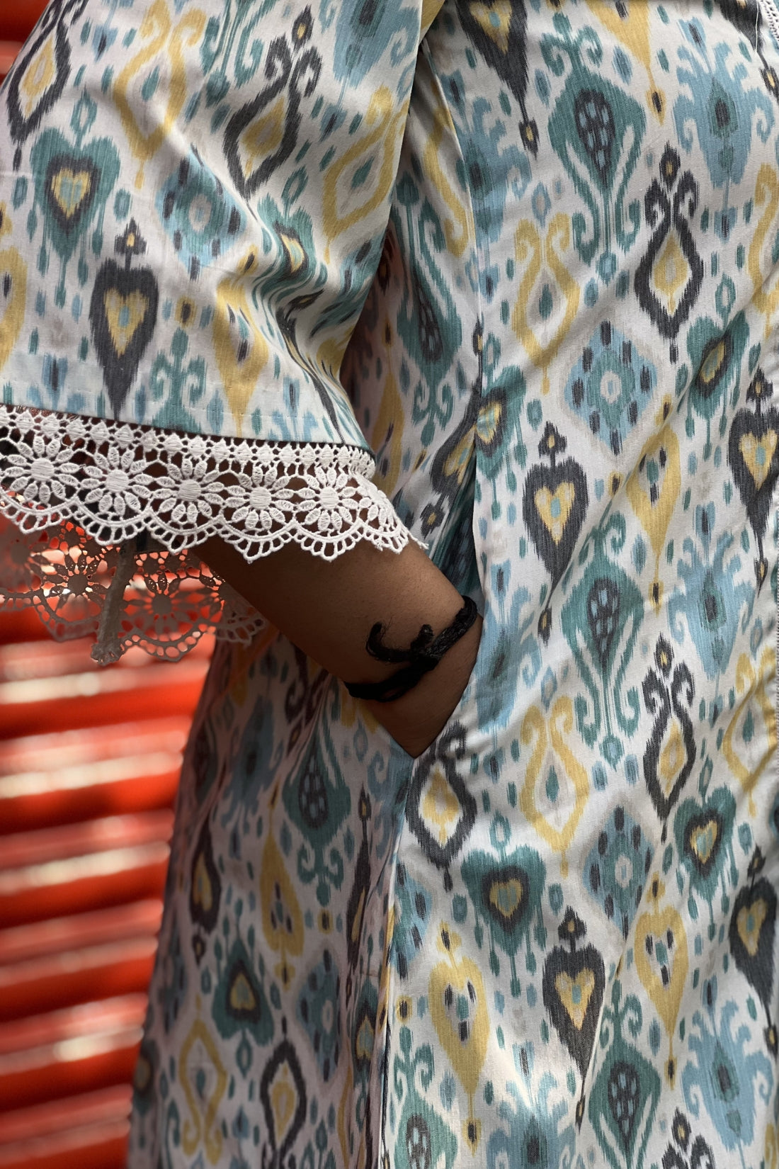 IKKAT PRINT KURTA SET