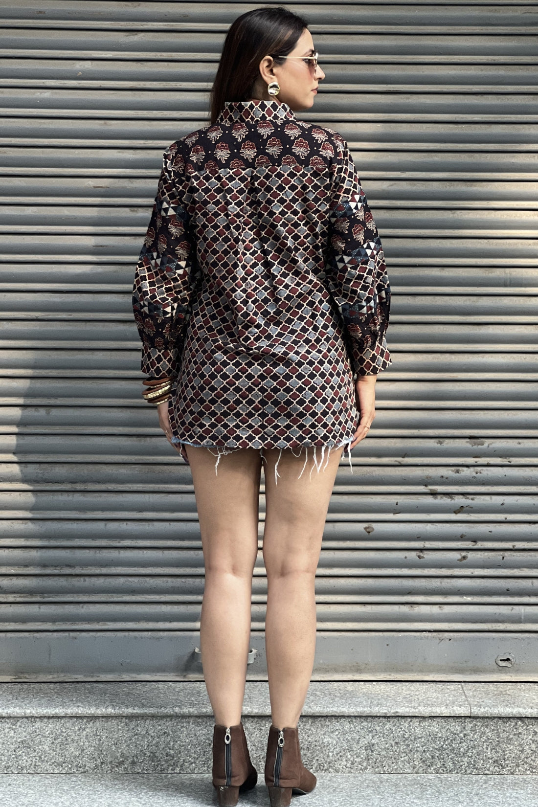 PURE HAND BLOCK PRINTED COTTON AJRAKH SHIRT