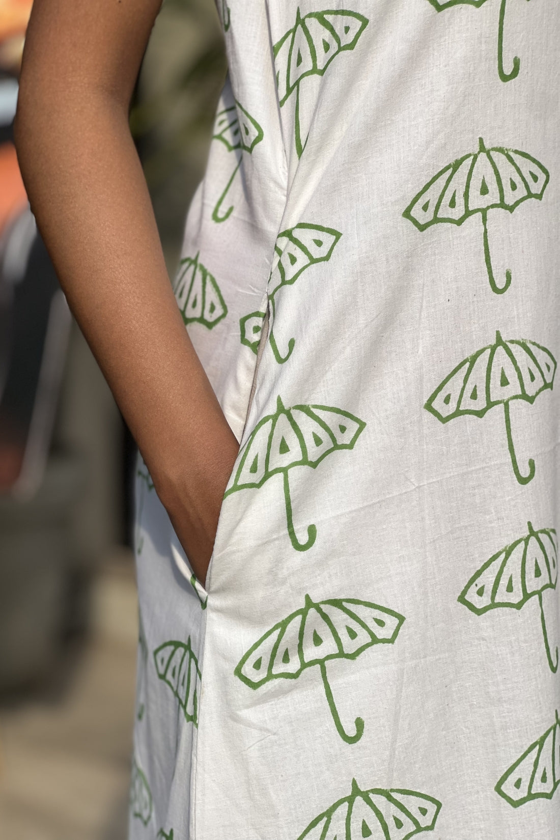 MUL COTTON UMBRELLA PRINT SHIRT DRESS