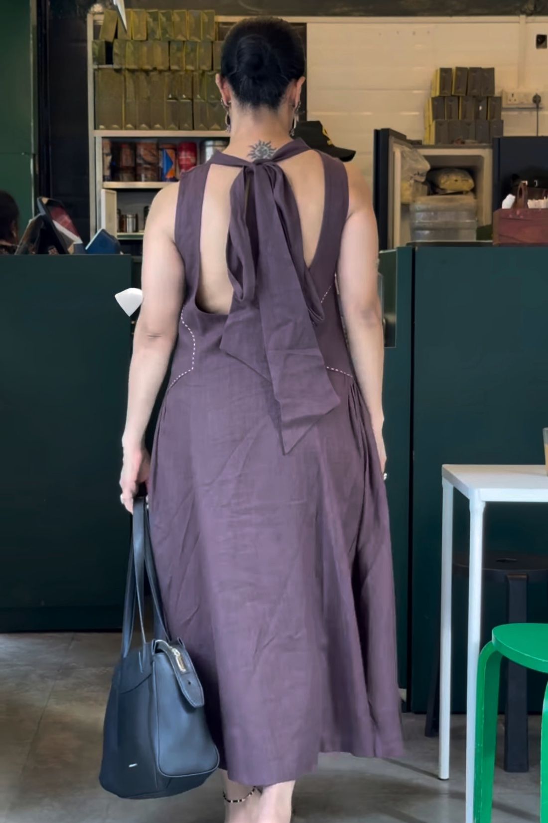 Pure Linen Backless Dress