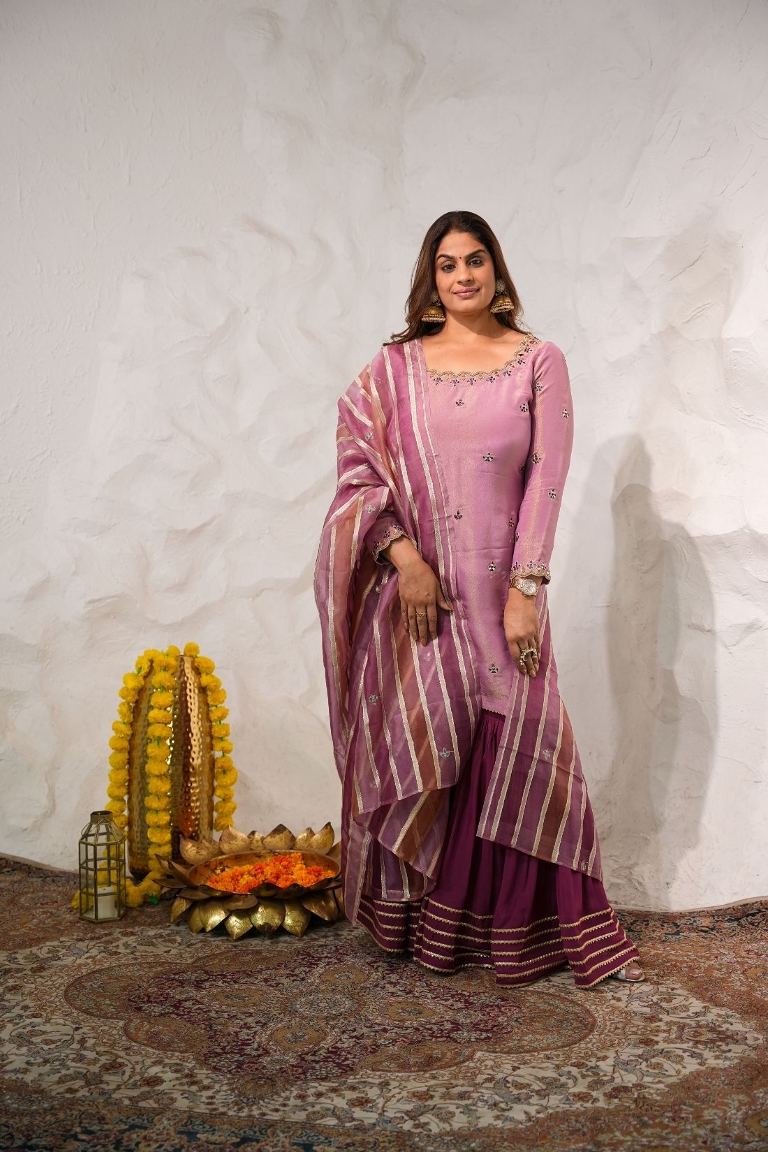 MAUVE GHARARA SET
