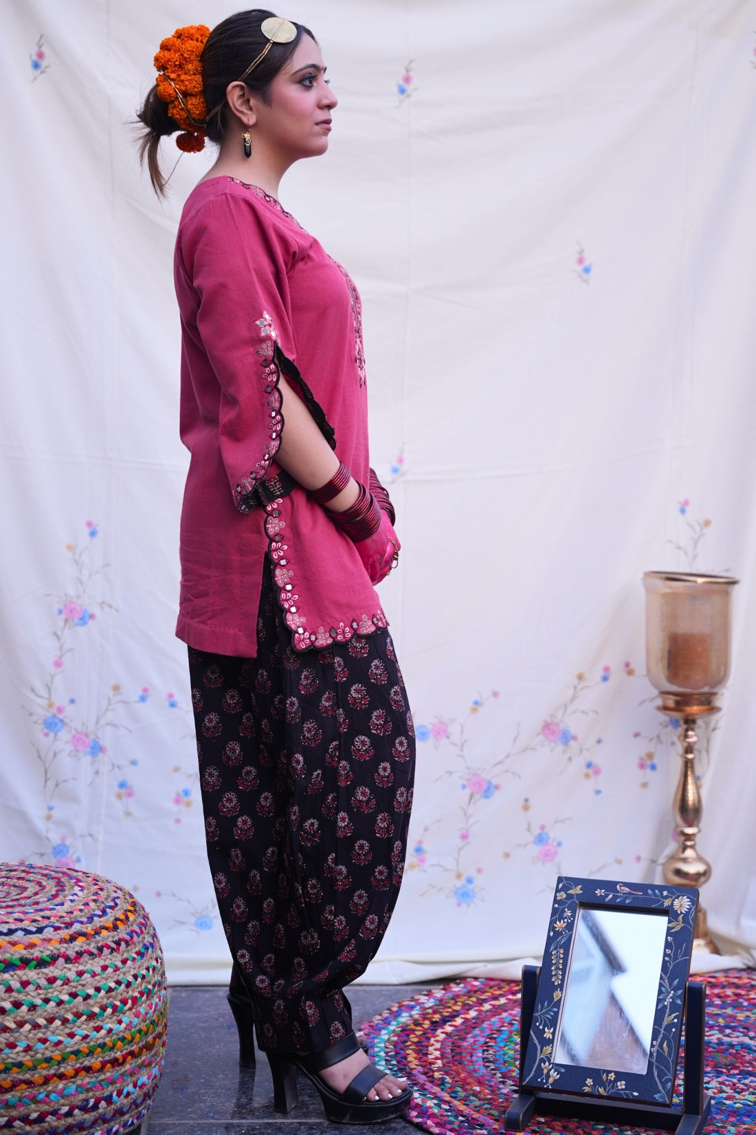 RUST AJRAKH FARSHI SET
