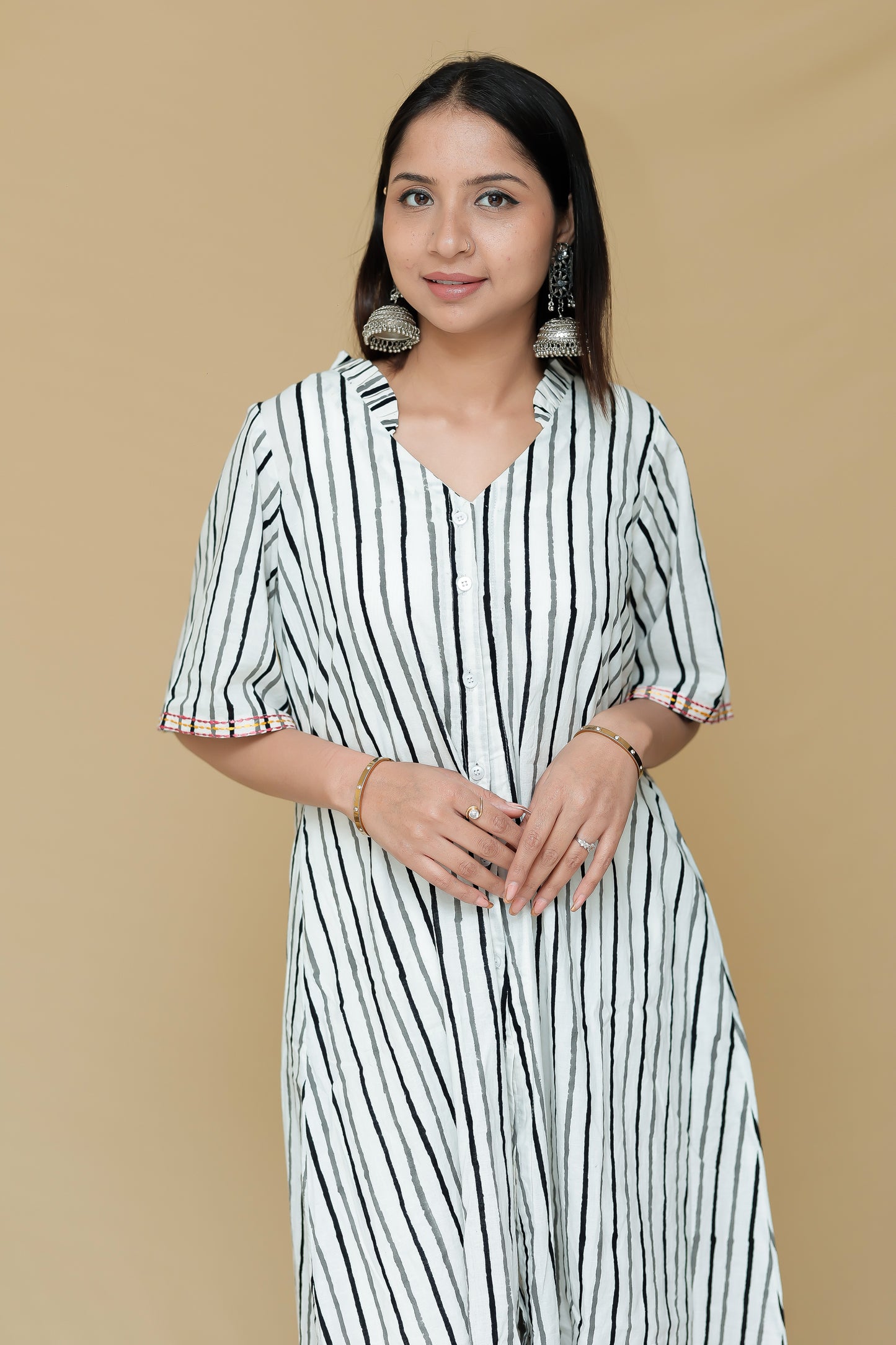 White Striped Dress