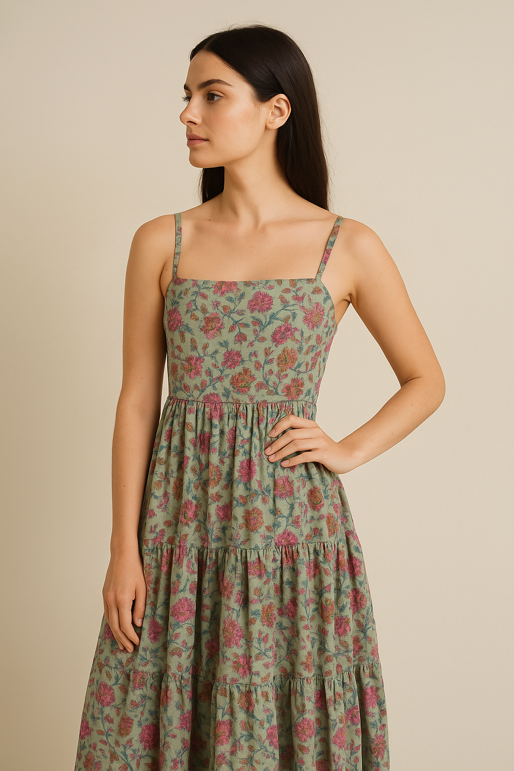 Printed Tiered Dress