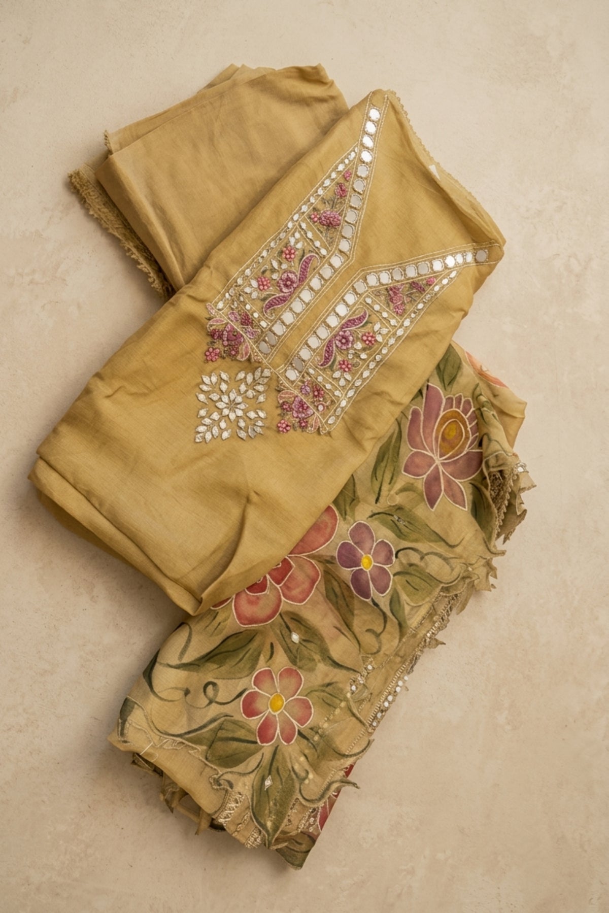 EMBROIDERED TISSUE SUIT SET
