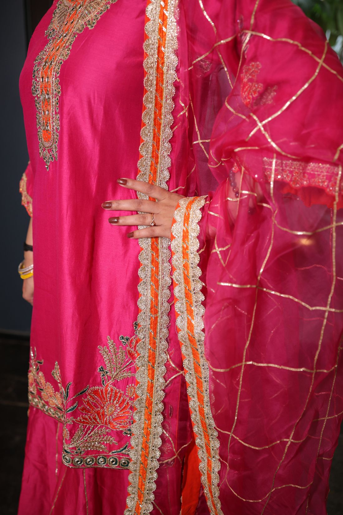 PURE CHANDERI KALIDAR SHARARA SET