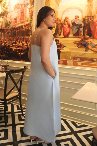 Powder Blue Linen Dress