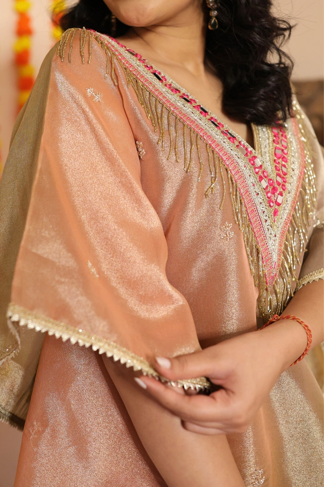 Shimmer Tissue Kaftan Set