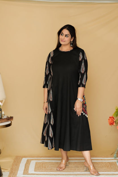 LINEN AJRAKH DRESS
