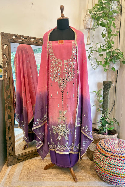 CRUSHED TISSUE SUIT SET