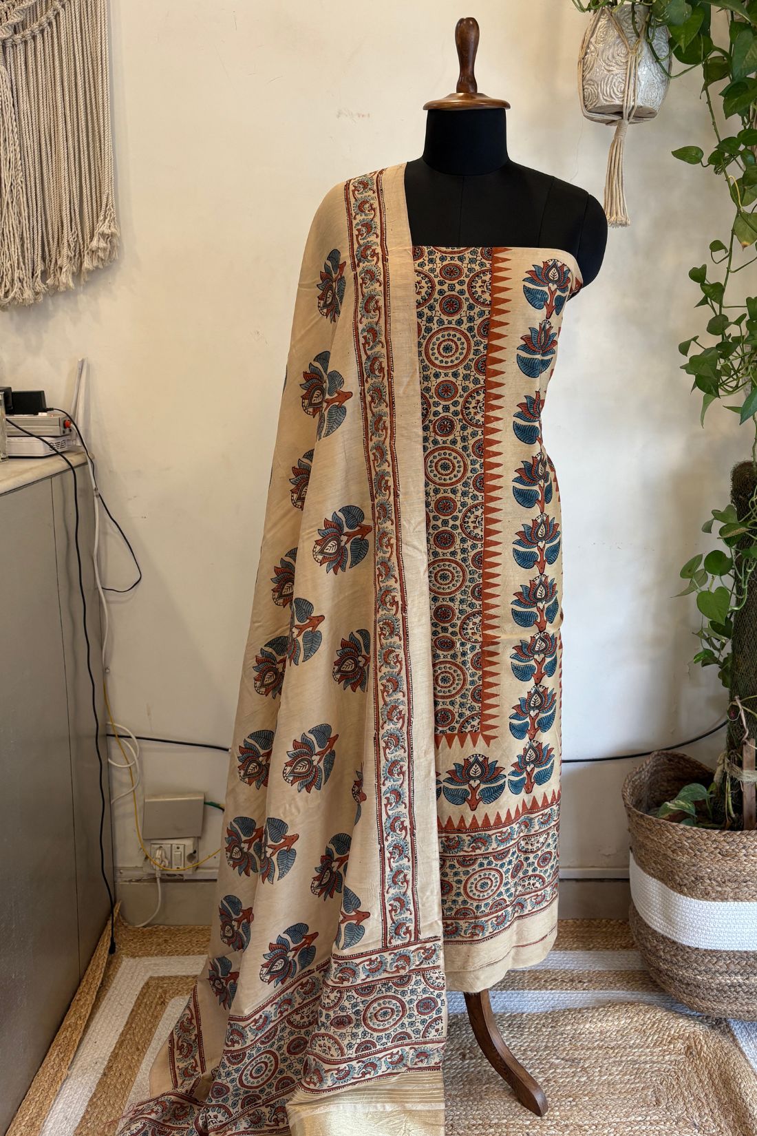 CHANDERI AJRAKH SUIT