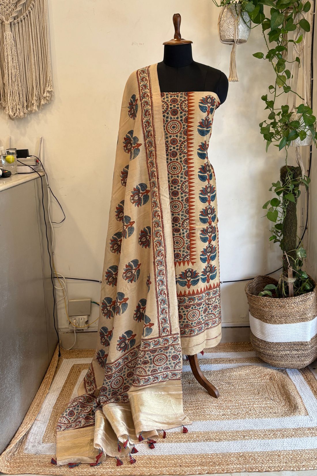 CHANDERI AJRAKH SUIT