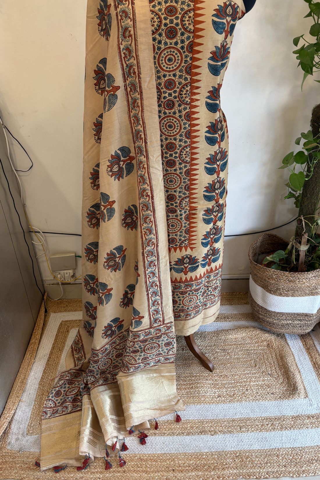 CHANDERI AJRAKH SUIT