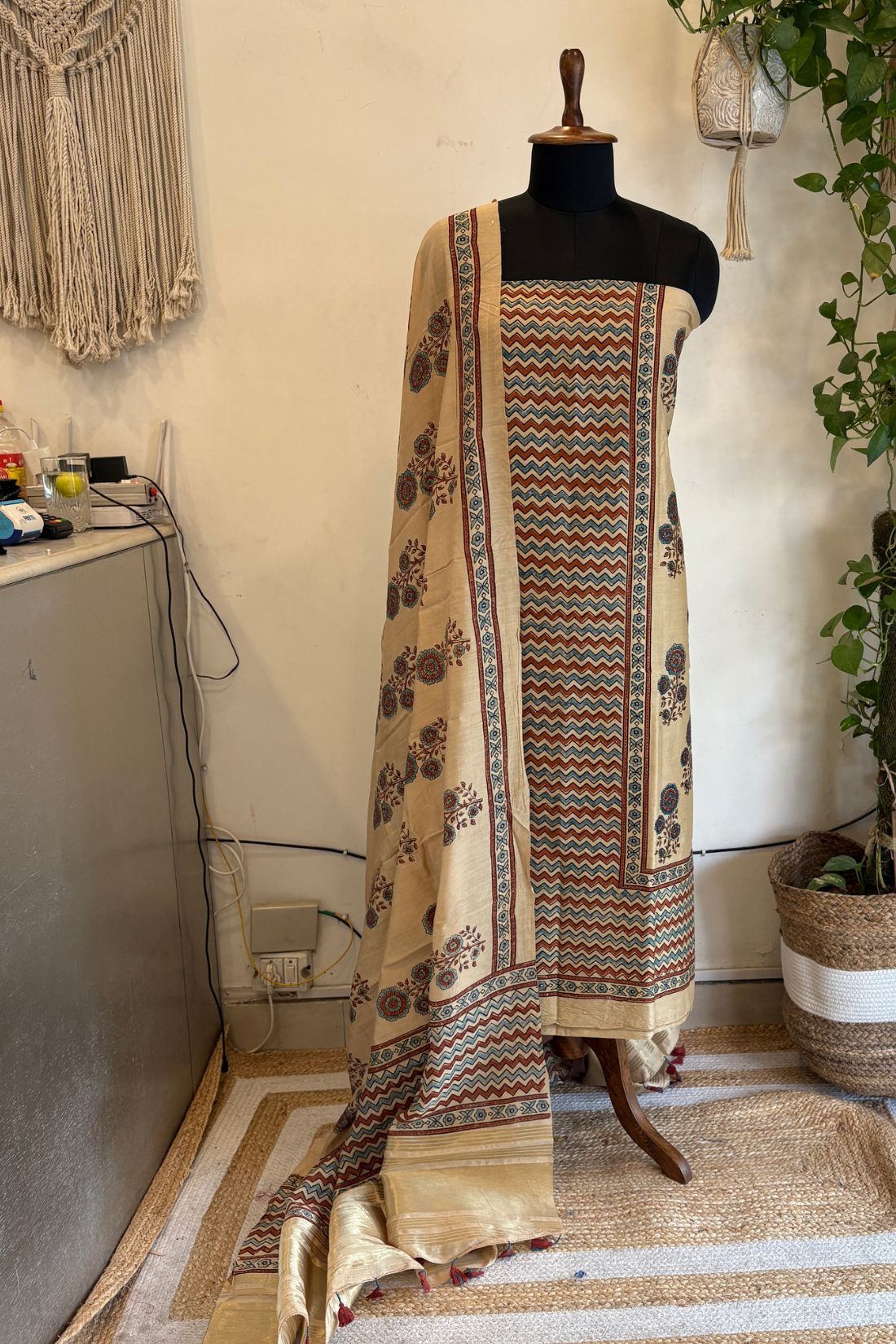 CHANDERI AJRAKH SUIT