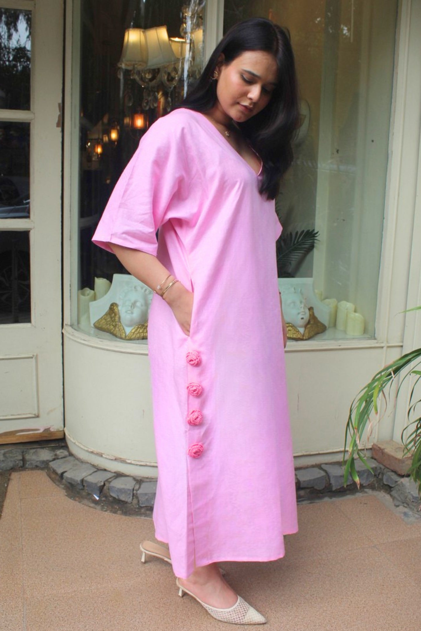 Pink Kaftan Dress