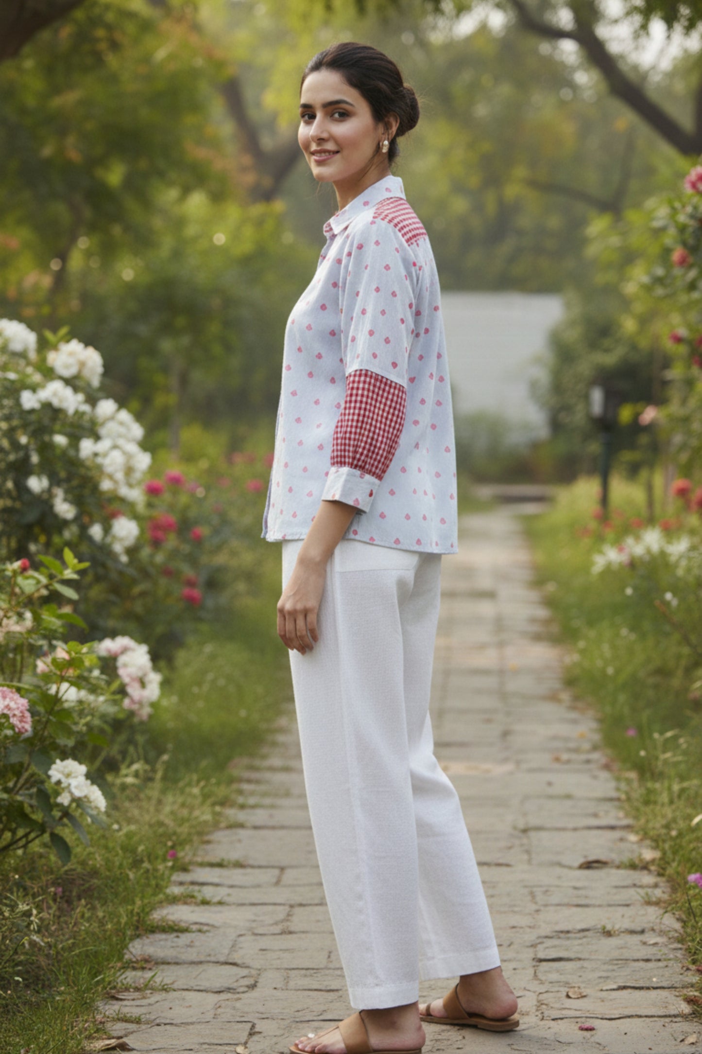 MALMAL HAND BLOCK PRINTED SHIRTS (POWDER BLUE)