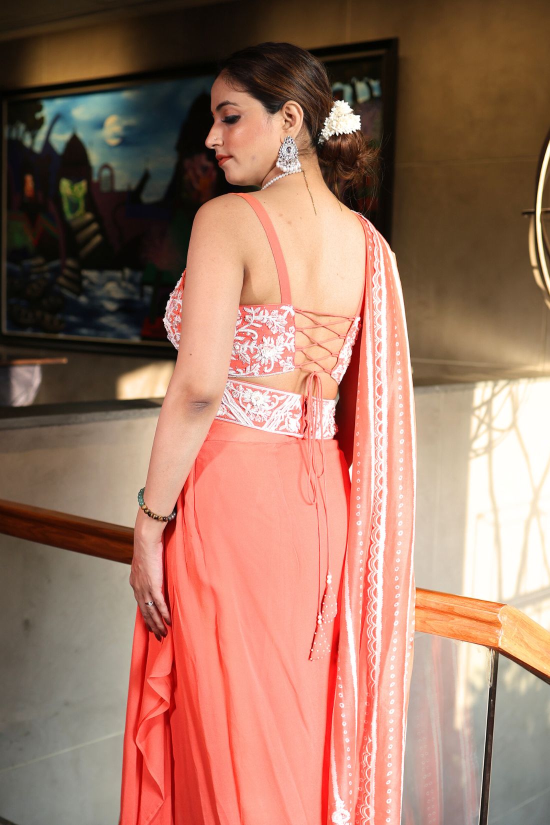 PURE GEORGETTE DHOTI SKIRT SET