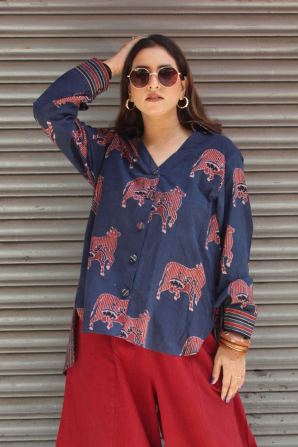 AJRAKH PURE COTTON SHIRT