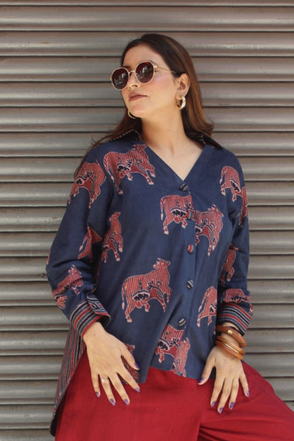 AJRAKH PURE COTTON SHIRT