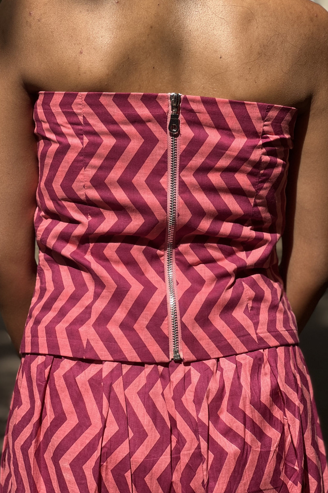 PURE COTTON CORSET WITH WIDE-LEGGED PANTS