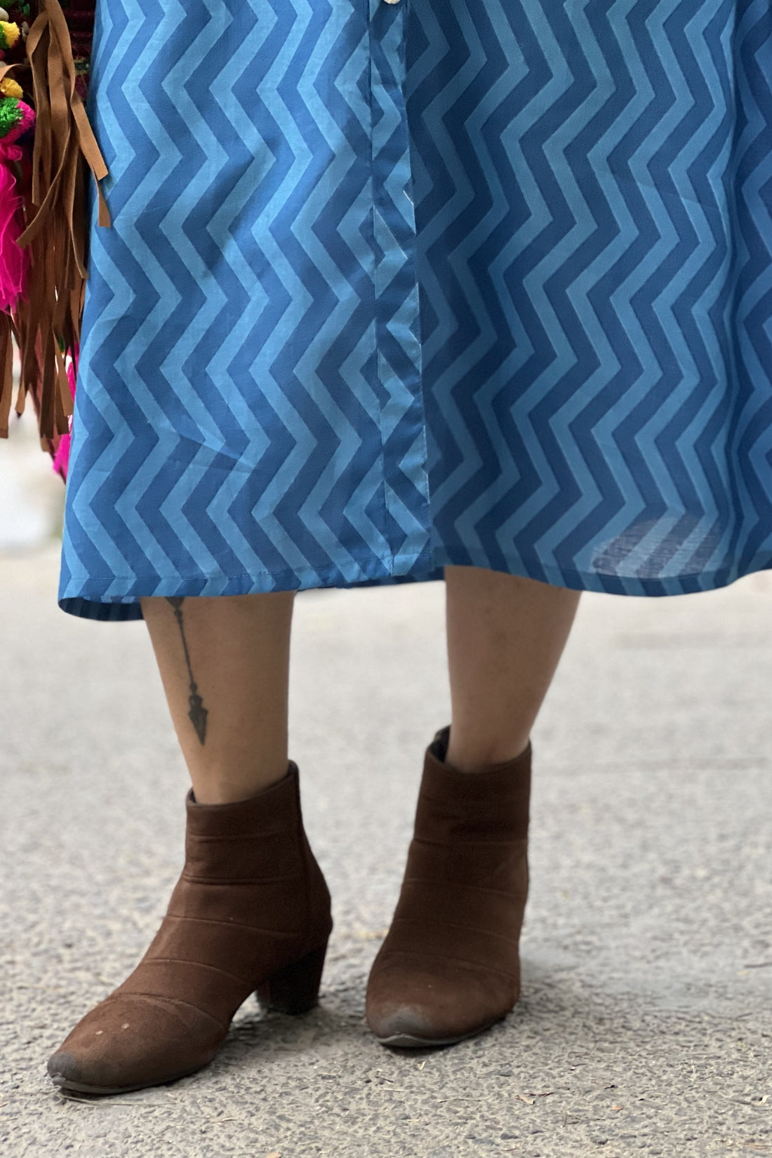 HAND BLOCK PRINTED COTTON SHIRT DRESS