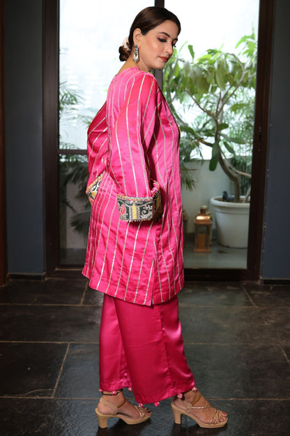 PURE CHANDERI KALIDAR SHARARA SET