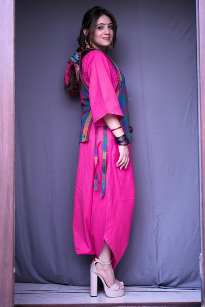 PINK PANACHE DHOTI SET