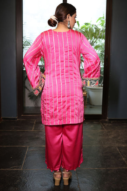 PURE CHANDERI KALIDAR SHARARA SET