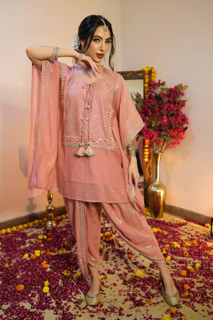 Mul Chanderi Kaftan Set