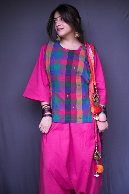 PINK PANACHE DHOTI SET