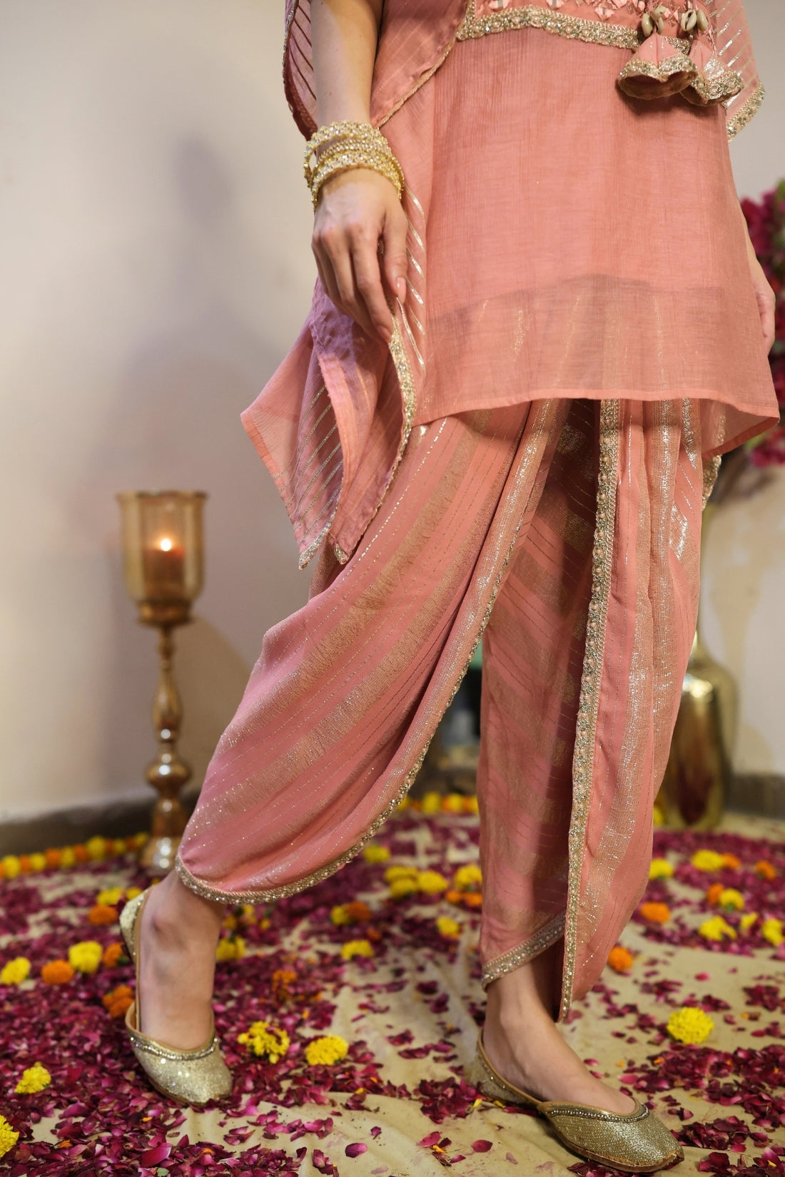 Mul Chanderi Kaftan Set