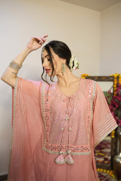 Mul Chanderi Kaftan Set