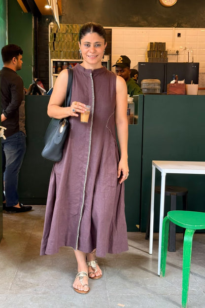 Pure Linen Backless Dress