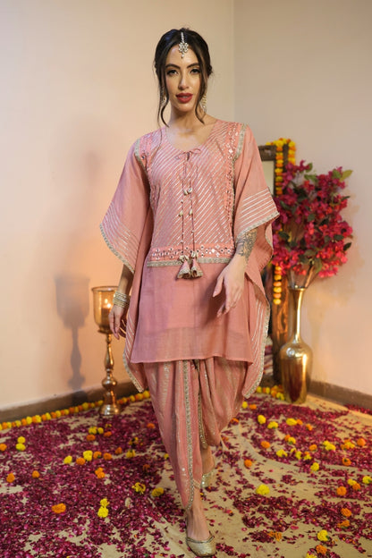 Mul Chanderi Kaftan Set