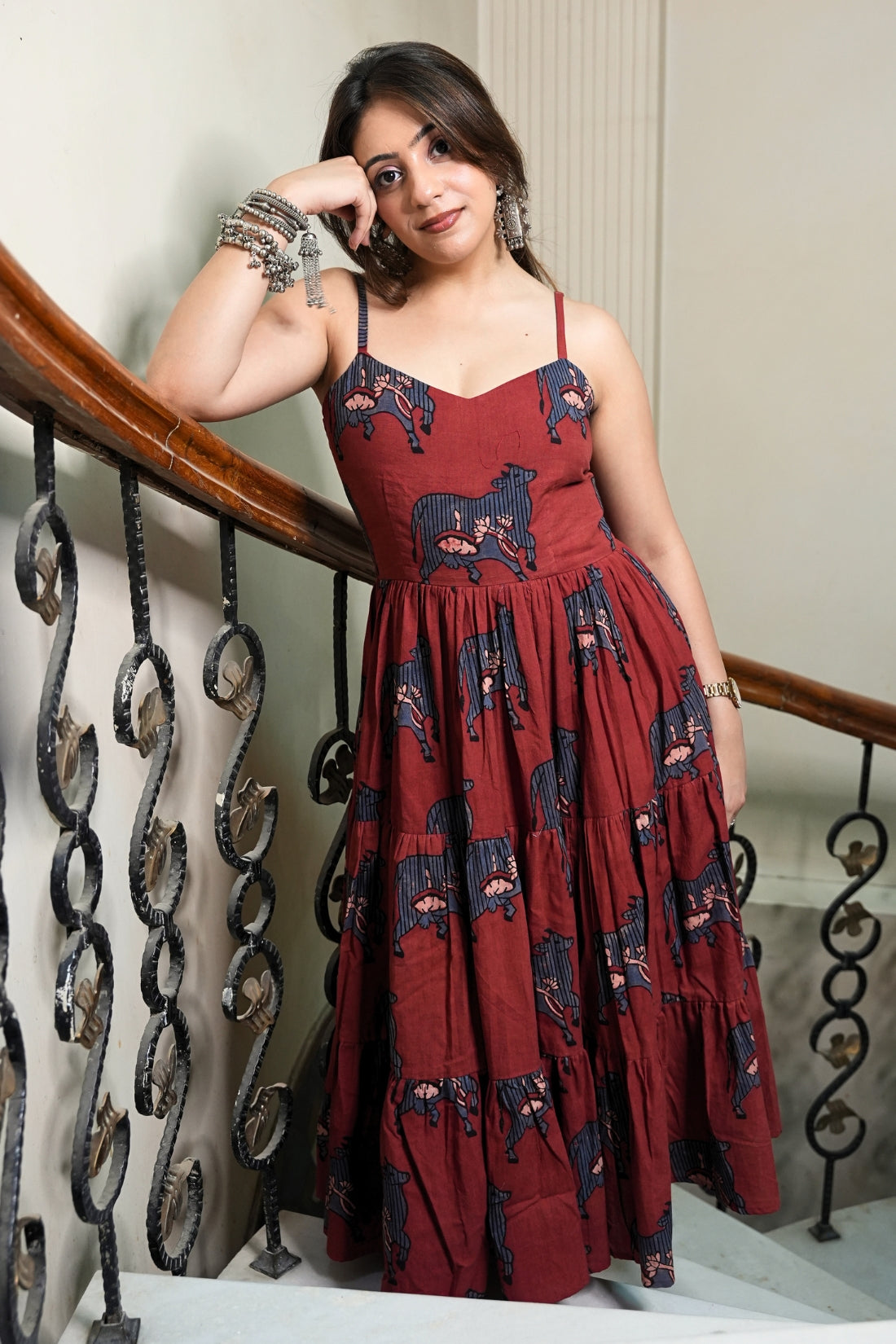 MAROON MEADOW DRESS