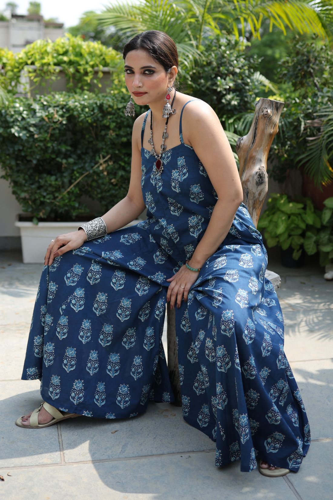 BLUE SILHOUETTE JUMPSUIT