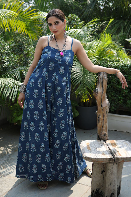 BLUE SILHOUETTE JUMPSUIT