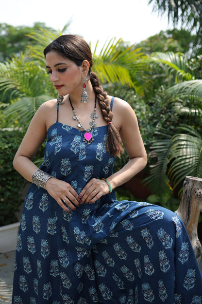 BLUE SILHOUETTE JUMPSUIT