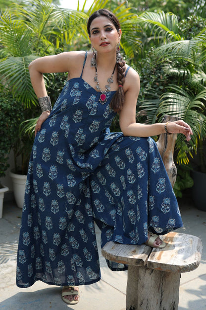 BLUE SILHOUETTE JUMPSUIT