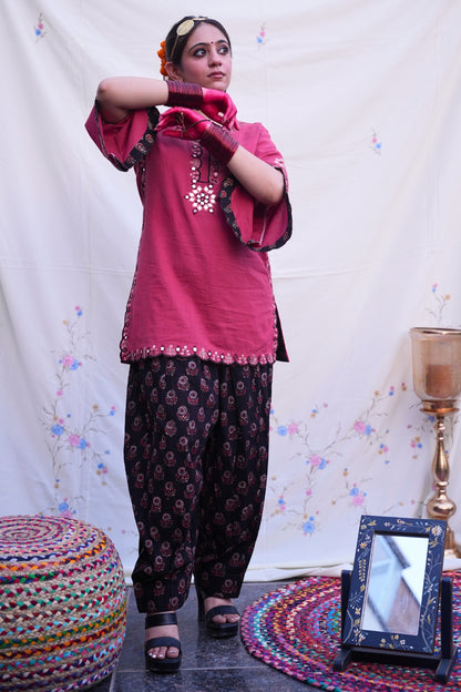 RUST AJRAKH FARSHI SET