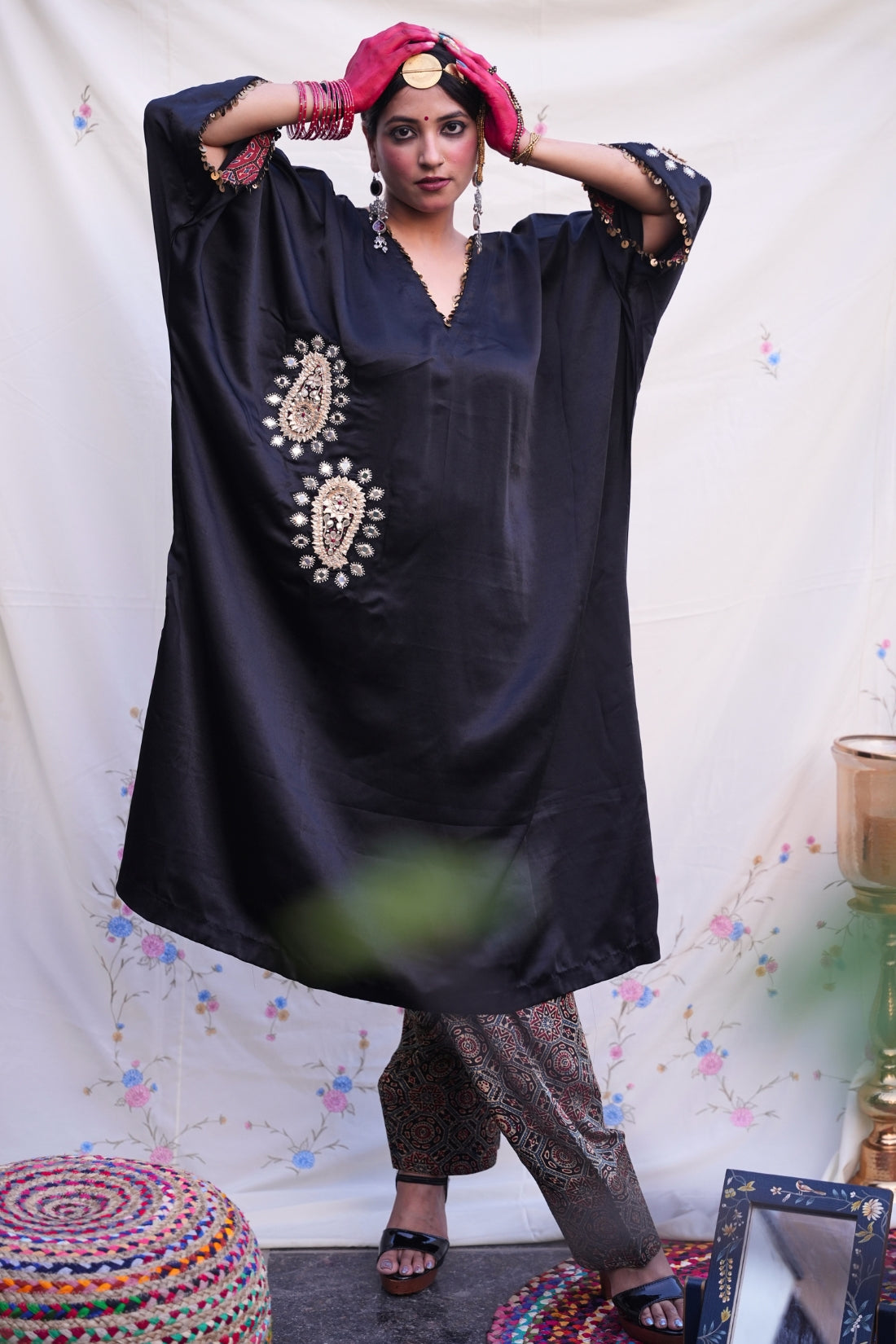 BLACK ROYAL KAFTAN SET